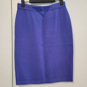 St. John Santana knit purple knee length pencil skirt